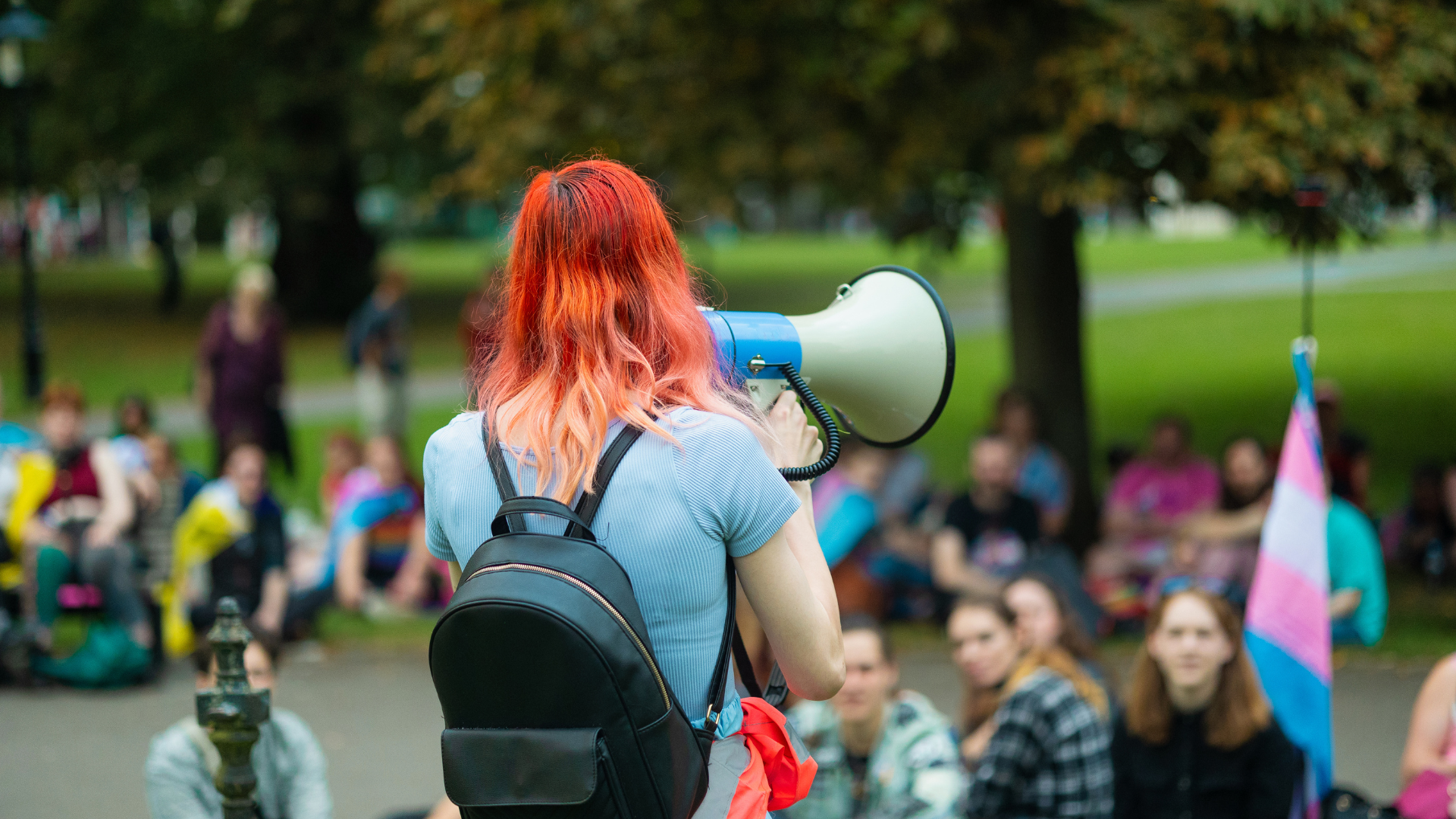 Trans Pride Southampton 2022 event outside Edmund Kell